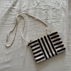 Navy blue striped purse